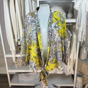 Before You small Oversized could fit medium large too yellow floral Kimono #4209